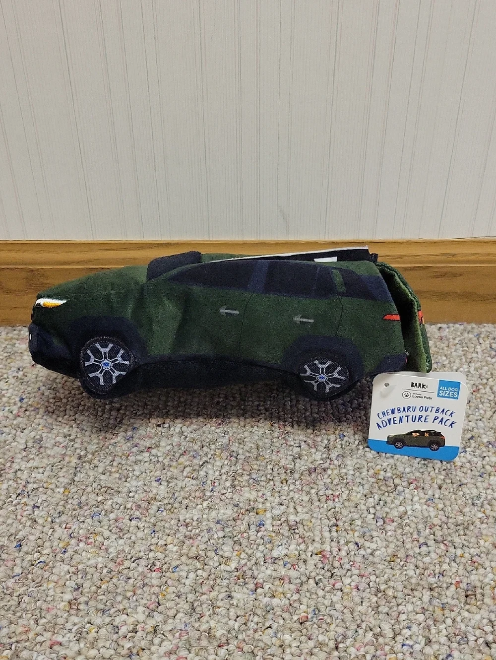 BARK Chewbaru Outback Adventure Pack Plush Car Toy - Green